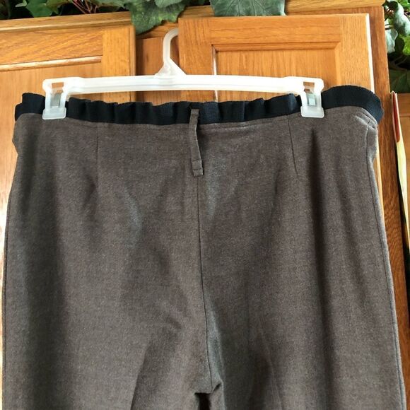 Peserico Italy Brown Ruffle Waist Fleece Wool Blend Trousers Pants - 46 - Picture 8 of 13